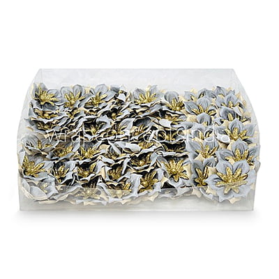 Flower with gold glitter petals on stick - Grey Flower with gold glitter petals on stick - Grey