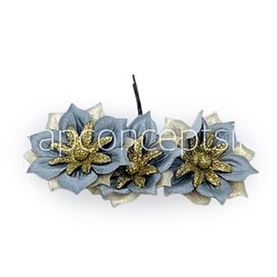 Flower with gold glitter petals on stick - Grey Flower with gold glitter petals on stick - Grey