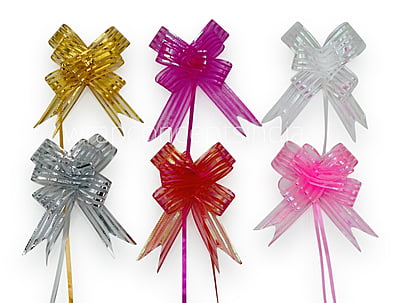 Organza Stripe Pull Bows - 30mm Organza Stripe Pull Bows - 30mm