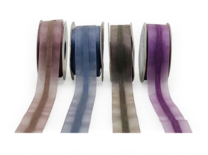 Sheer Ribbon with Centre Strip - Lilac