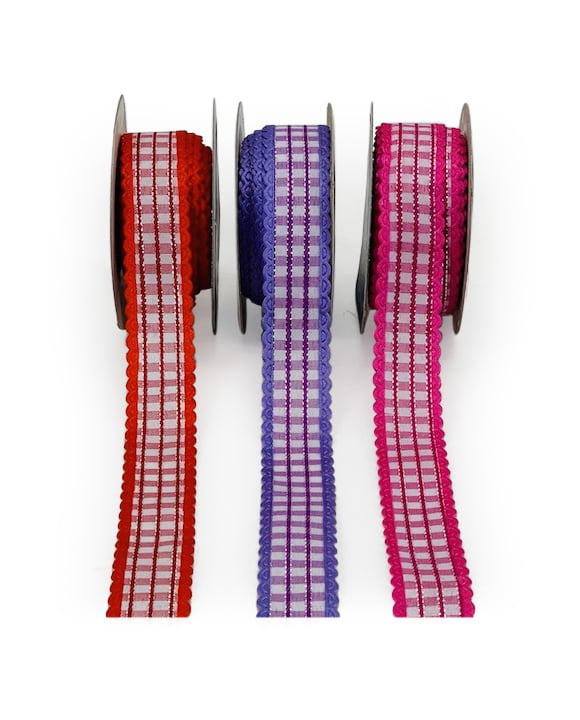 Gingham Ribbon with Scalloped Edges