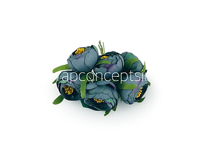Peonies On Stick-Steel Grey Peonies On Stick-Steel Grey