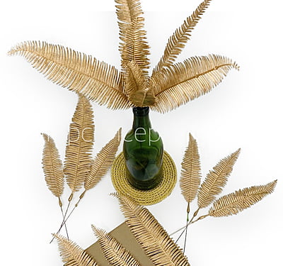 Gold Tropical Palm Leaves