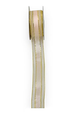 Sheer Ribbon with Centre Satin Stripe