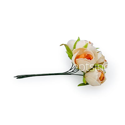 Small Close Peony - Cream with Tangerine Center Small Close Peony - Cream with Tangerine Center