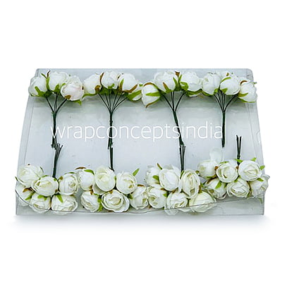 Small Close Peony - White