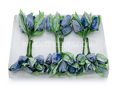 Blue Tulip Buds on Stick