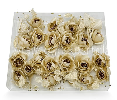 2 Peony Ready Bunch - Gold/White