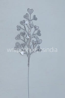 Heart Leaf on Stick - Silver