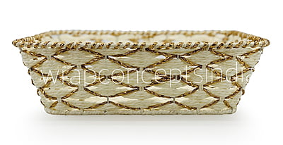 Rectangle Basket – White & Gold