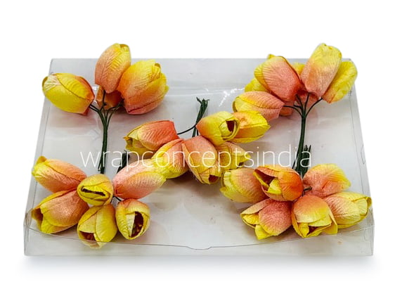 Lemon with hints of Peach Tulip Buds on Stick Lemon with hints of Peach Tulip Buds on Stick