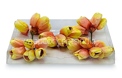 Lemon with hints of Peach Tulip Buds on Stick Lemon with hints of Peach Tulip Buds on Stick