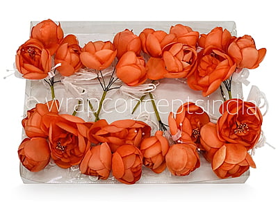 Peonies on stick – Orange