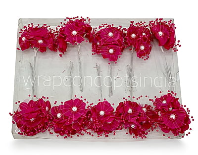 Cute Little Flowers With Pearl-Fuchsia Pink