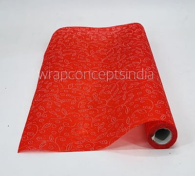 Red with White Leaf Pattern