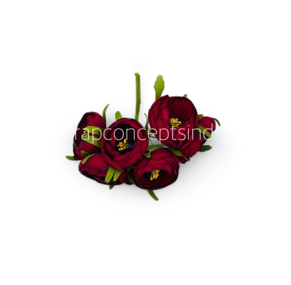 Peonies On Stick-Maroon