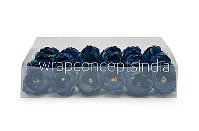 Cobalt Blue with hints of Green Peonies