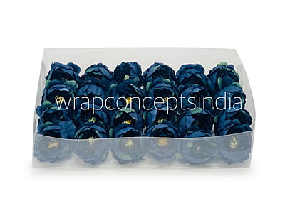 Cobalt Blue with hints of Green Peonies
