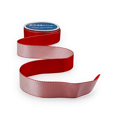 Reversible Ribbon - Red with White Reversible Ribbon - Red with White