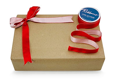 Reversible Ribbon - Red with White Reversible Ribbon - Red with White