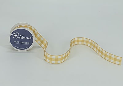 Plaid Grosgrain Ribbon-Mustard