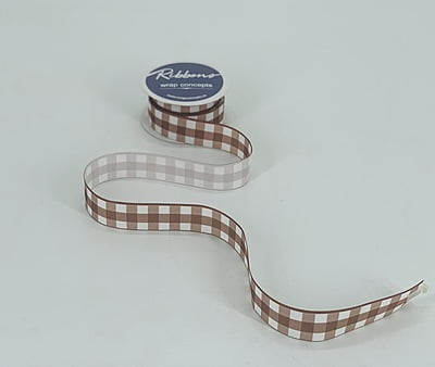 Plaid Grosgrain Ribbon-Mustard