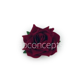 Rose With Leaves - Maroon Rose With Leaves - Maroon