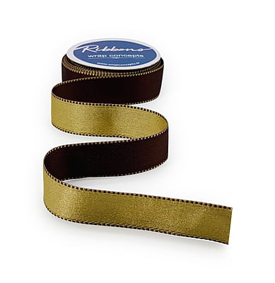 Reversible Ribbon - Brown with Gold Reversible Ribbon - Brown with Gold