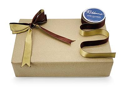 Reversible Ribbon - Brown with Gold Reversible Ribbon - Brown with Gold