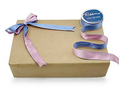 Reversible Ribbon - Baby Blue with Baby Pink Reversible Ribbon - Baby Blue with Baby Pink