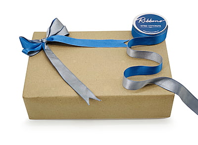 Reversible Ribbon - Azure Blue with Grey Reversible Ribbon - Azure Blue with Grey