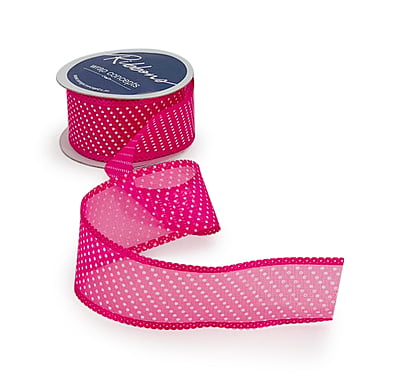 Big Organza Polka Ribbon with Scalloped Edges