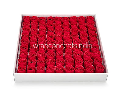 Scented Paper  Roses - Red & Ivory