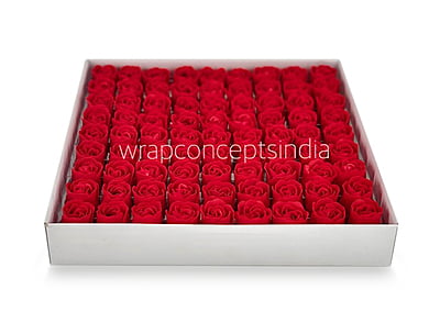 Scented Paper  Roses - Red & Ivory