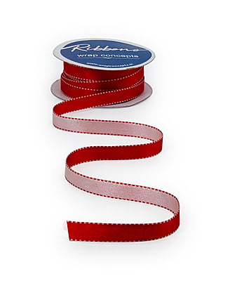 Reversible Ribbon - Red with White Reversible Ribbon - Red with White