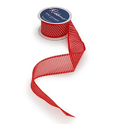 Big Organza Polka Ribbon with Scalloped Edges