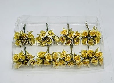 Lemon Yellow Rose Buds on Stick Lemon Yellow Rose Buds on Stick