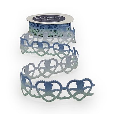 Tedddy in Heart Cut-Work Shaded Ribbon Tedddy in Heart Cut-Work Shaded Ribbon