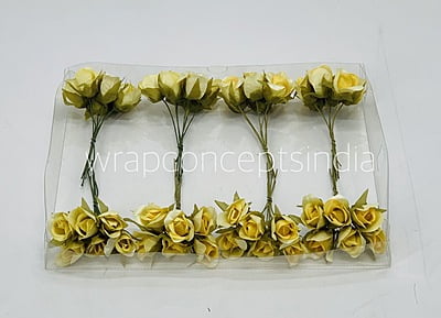 Lemon Yellow Rose Buds on Stick Lemon Yellow Rose Buds on Stick