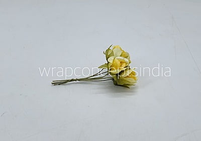 Lemon Yellow Rose Buds on Stick Lemon Yellow Rose Buds on Stick