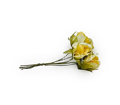 Lemon Yellow Rose Buds on Stick Lemon Yellow Rose Buds on Stick