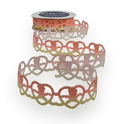 Tedddy in Heart Cut-Work Shaded Ribbon Tedddy in Heart Cut-Work Shaded Ribbon