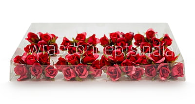 Red Rose Buds on Stick