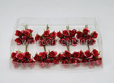 Red Rose Buds on Stick