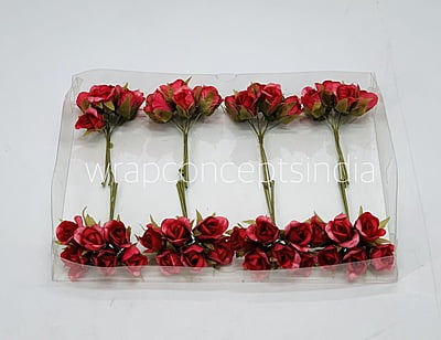 Red Rose Buds on Stick