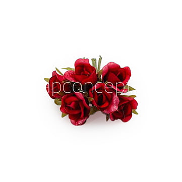 Red Rose Buds on Stick