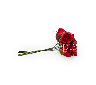 Red Rose Buds on Stick