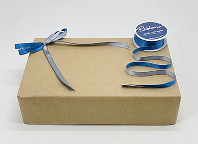 Reversible Ribbon - Azure Blue with Grey Reversible Ribbon - Azure Blue with Grey