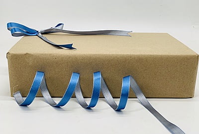 Reversible Ribbon - Azure Blue with Grey Reversible Ribbon - Azure Blue with Grey