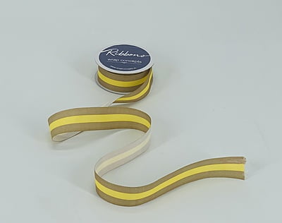 Grosgrain Stripes Ribbon - Grey & Aubergine